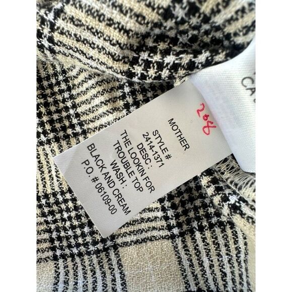 MOTHER The Lookin For Trouble Top Check It Plaid In Black M Rodeo Coastal Cowgir - Picture 9 of 12